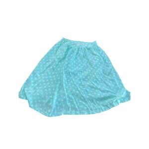 ModCloth Blue White Polka Dot Belted Midi Skirt Size Medium